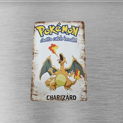 Pokémon Charizard Fire-Breathing 12x8 inch Tin Metal Sign – front view