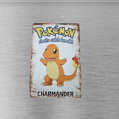 Pokémon Charmander Fire-Tail 12x8 inch Metal Sign – front view