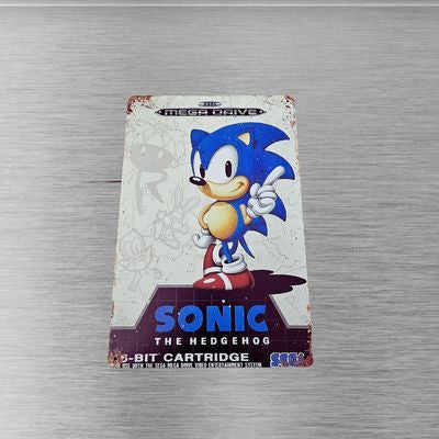 Sonic the Hedgehog Mega Drive 12x8 inch Tin Metal Sign – front view