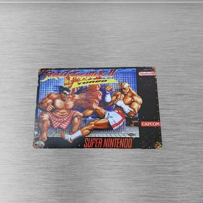 Street Fighter II Turbo SNES 8x12 inch Tin Metal Sign – front view