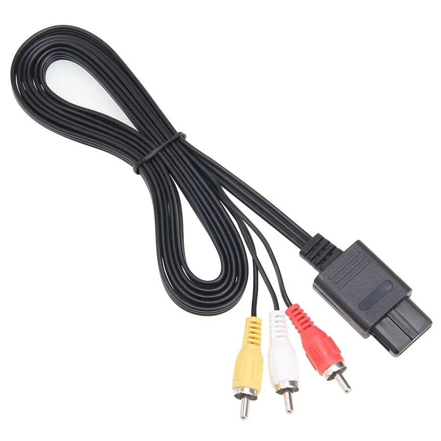 Universal AV Composite Cable for Nintendo 64 SNES and GameCube Replacement – front view