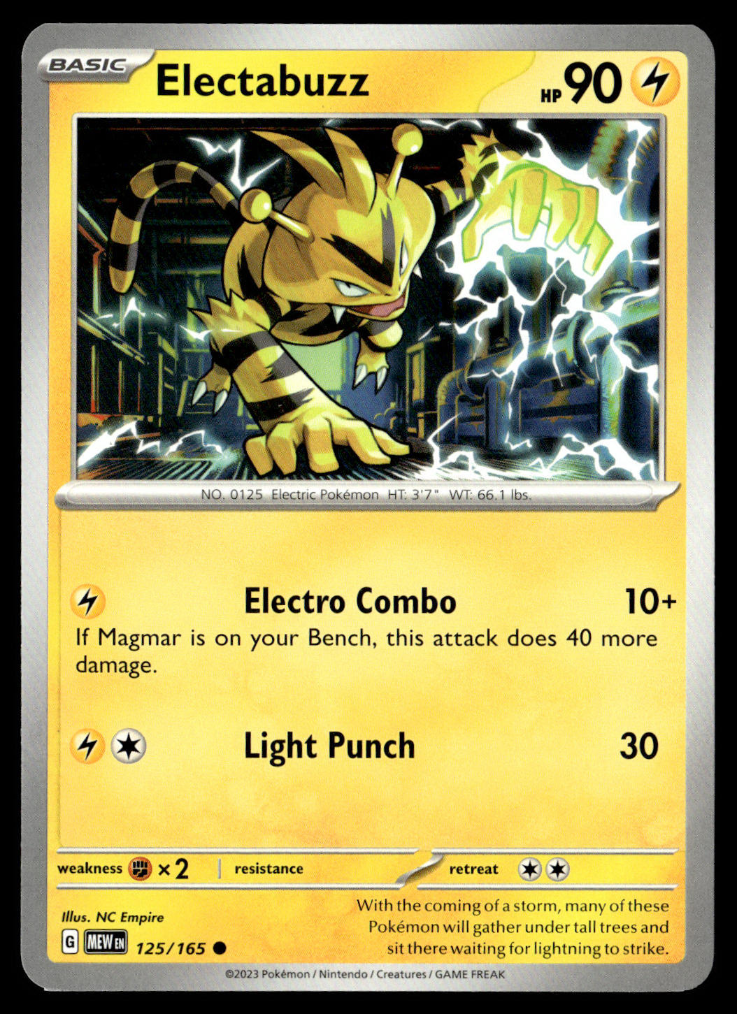Electabuzz 125/165 - Pokémon 151 TCG Single - Near Mint – front view
