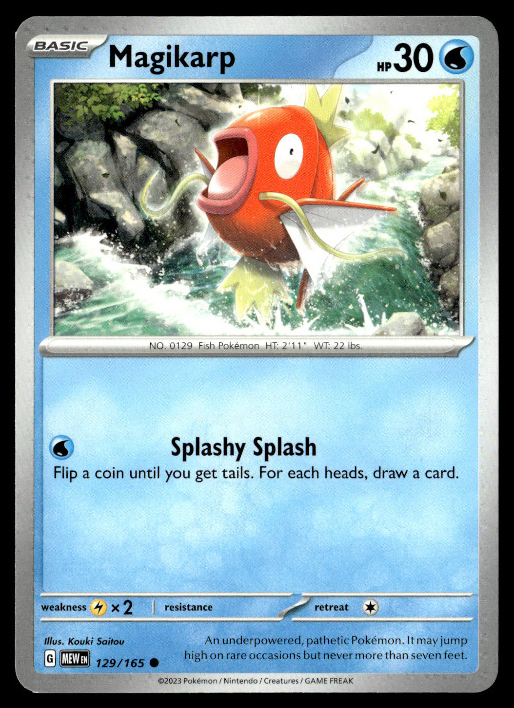 Magikarp 129/165 Pokémon 151 Common Card Near Mint – front view