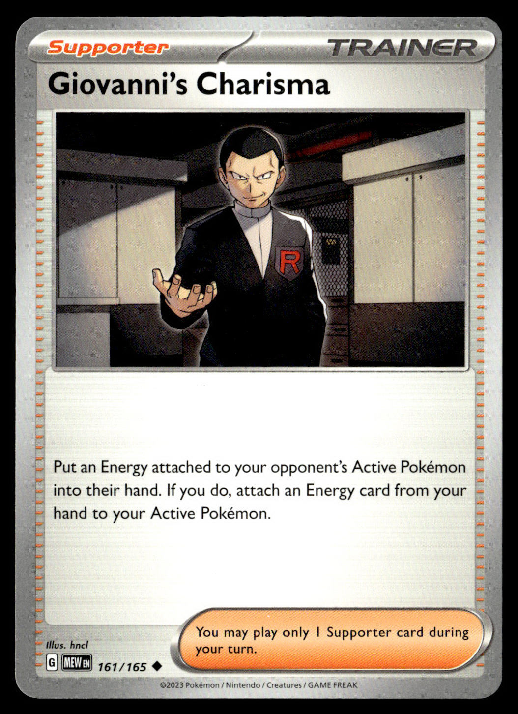 Giovanni's Charisma 161/165 - Pokémon TCG 151 - Near Mint Single – front view
