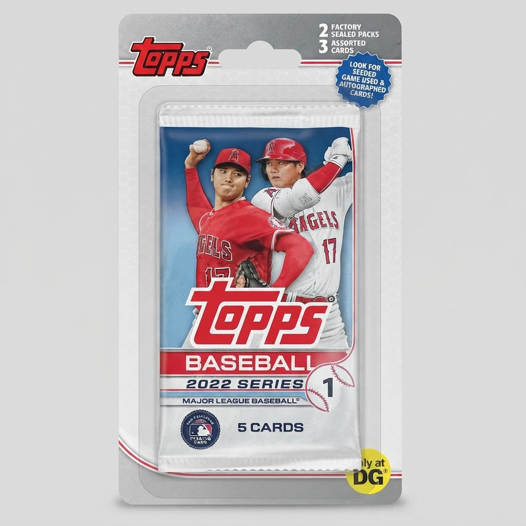 2022 Topps Baseball Series 1 Blister Pack (2 Packs) TCG – front view