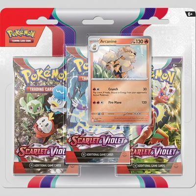 Pokémon Scarlet & Violet Series 3-Pack Blister Trading Card Set – front view