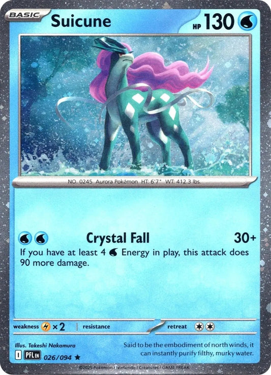 Suicune 026/94 Phantasmal Flames Cosmos Holo Promo TCG Single – front view