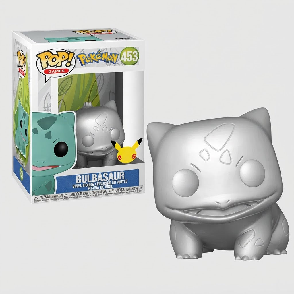 Funko Pop! Pokémon Bulbasaur Silver #453 25th Anniversary Figure – front view