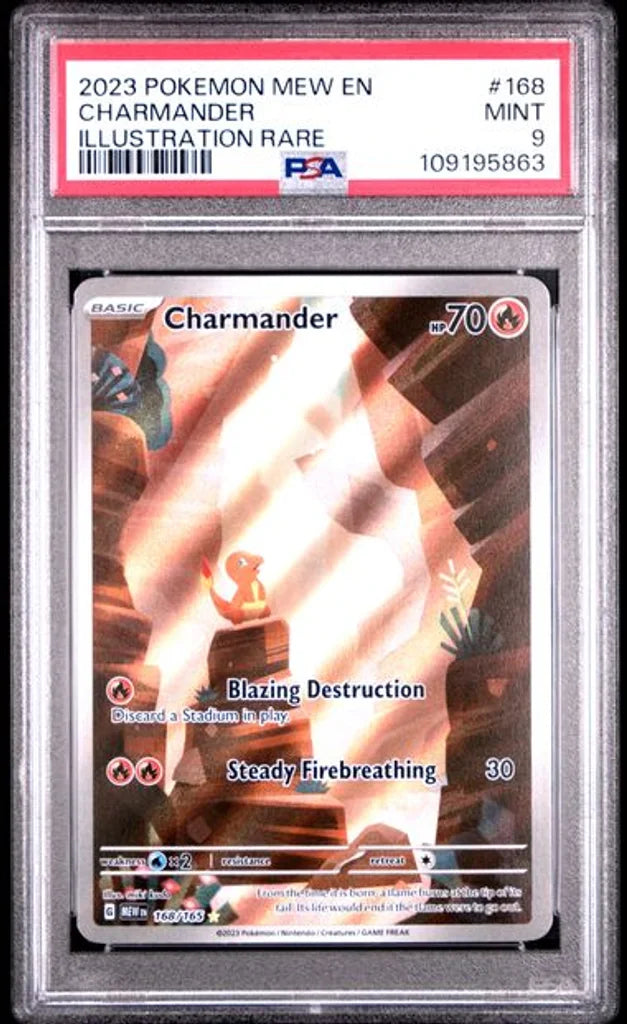 Charmander 168/165 Pokemon 151 Illustration Rare PSA 9 Mint – front view