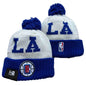 New Era LA Clippers NBA Pom Beanie Toboggan Knit Cap – front view