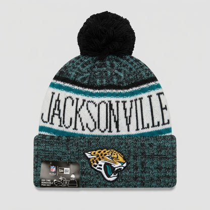 Jacksonville Jaguars New Era Pom Beanie Brand New with Tags – front view
