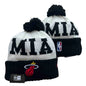 New Era Miami Heat NBA Pom Beanie Toboggan Knit Cap – front view