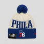 Philadelphia 76ers New Era Pom Beanie Hat New with Tags – front view