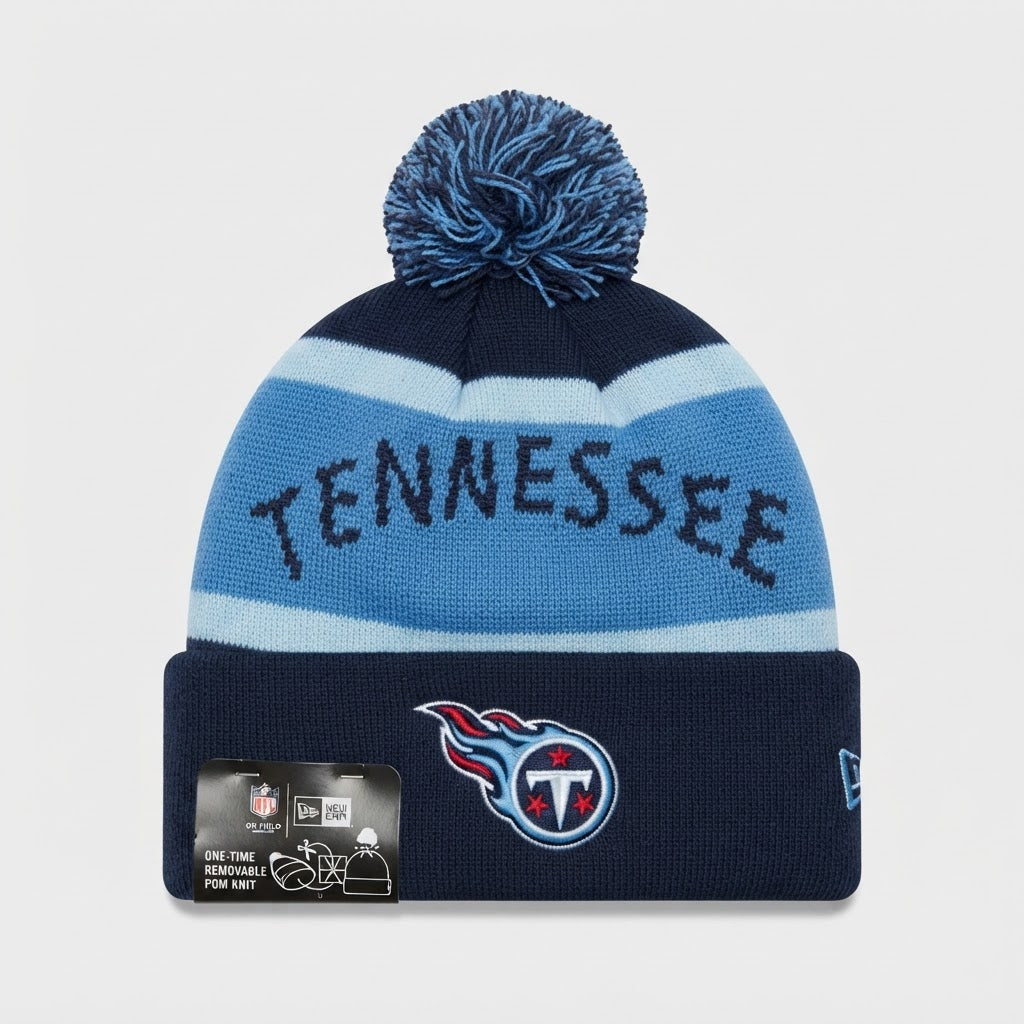 Tennessee Titans New Era Pom Beanie Hat with Tags – front view