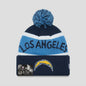 New Era Los Angeles Chargers NFL Pom Beanie New with Tags – front view
