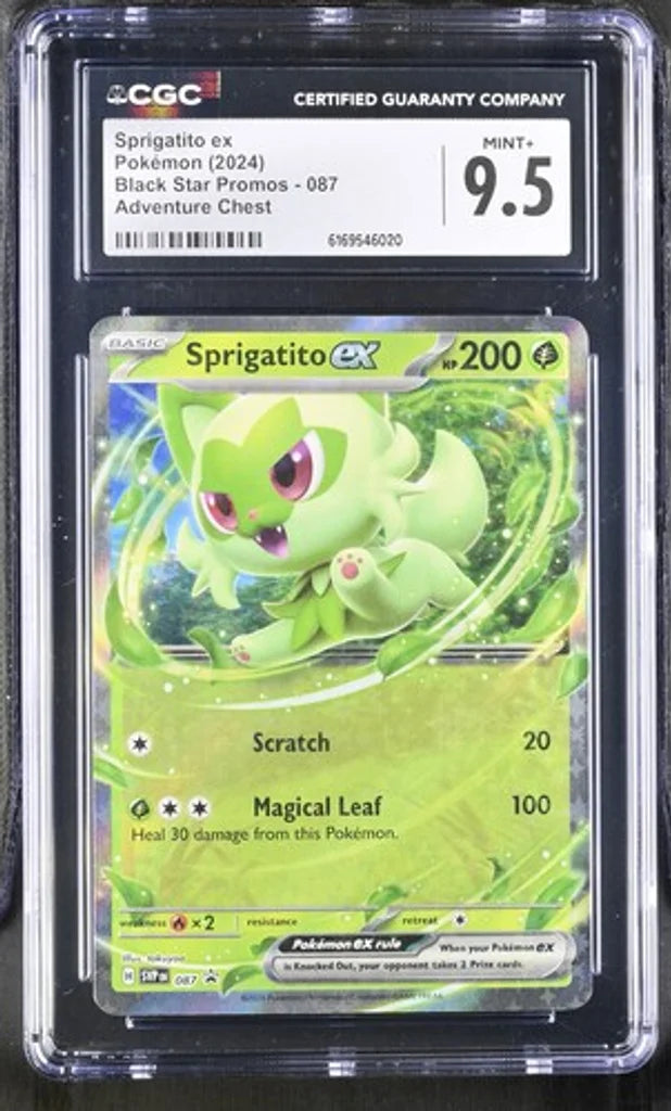 Sprigatito ex 087 Pokémon TCG Black Star Promo CGC 9.5 Mint+ – front view