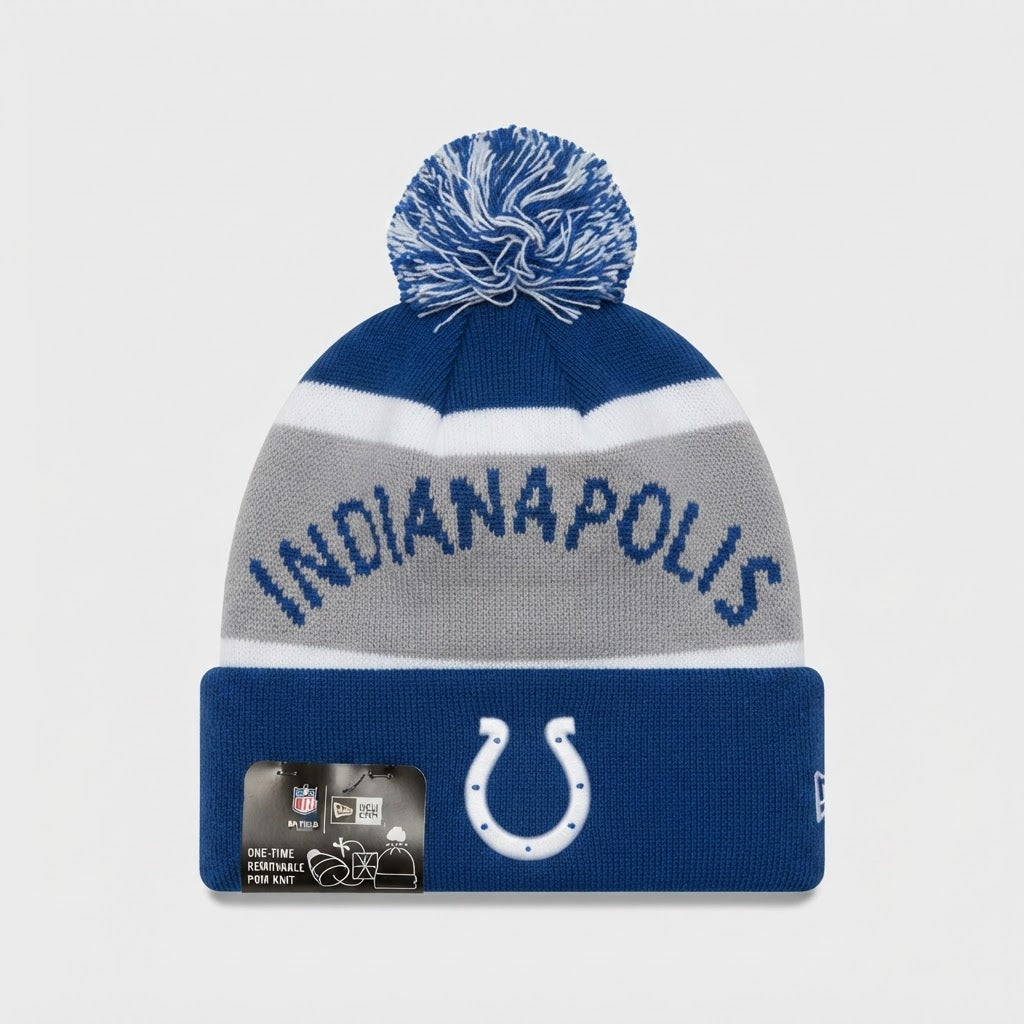 Indianapolis Colts New Era Knit Pom Beanie New With Tags – front view