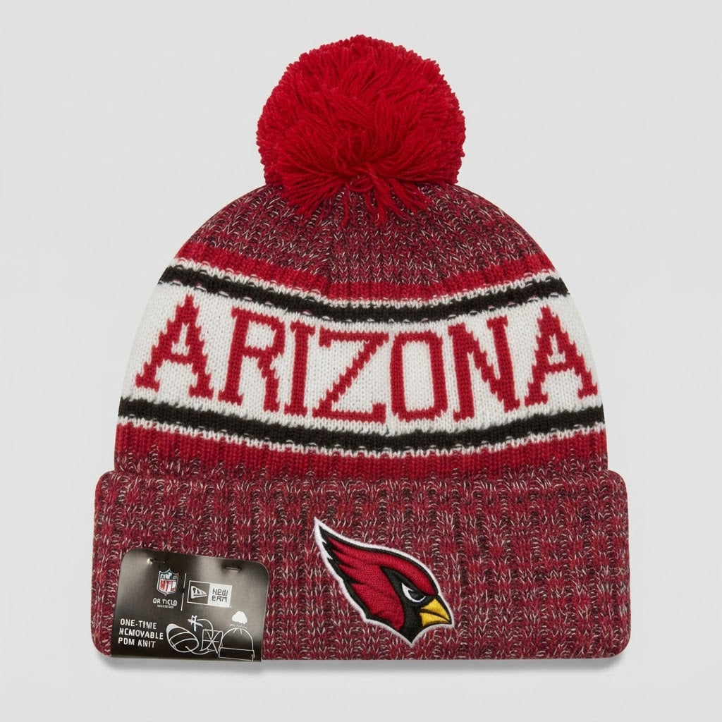 New Era Arizona Cardinals NFL Pom Beanie Knit Cap New with Tags – front view