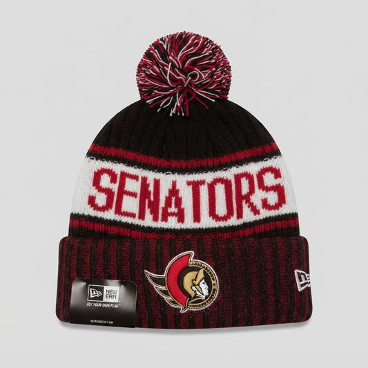 Ottawa Senators New Era Pom Beanie Hat - New with Tags – front view