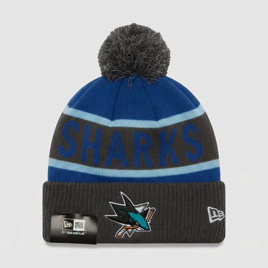 San Jose Sharks New Era Pom Beanie - New with Tags – front view