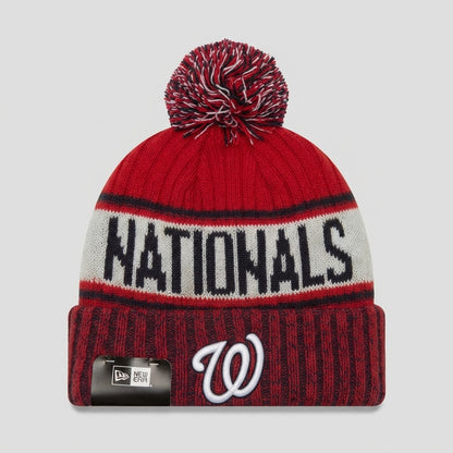 Washington Nationals MLB New Era Pom Beanie with Tags – front view