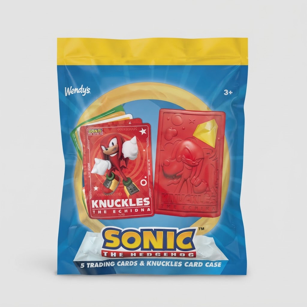 Wendy’s Sonic the Hedgehog Knuckles Edition Trading Card Foil Pack – front view