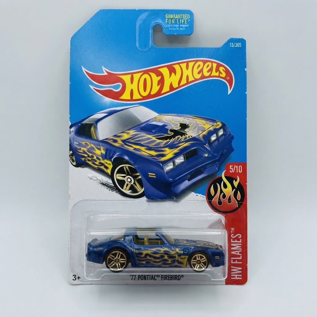 2018 Hot Wheels 77 Pontiac Firebird HW Flames 5/10 Diecast Vehicle – front view