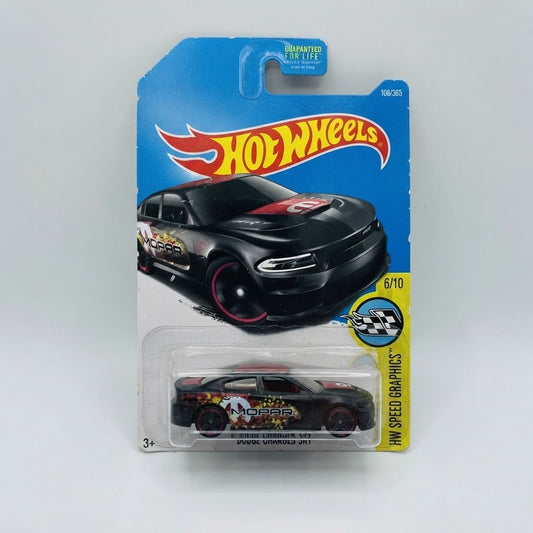 Hot Wheels 2015 Dodge Charger SRT HW Speed Graphics 6/10 New – front view