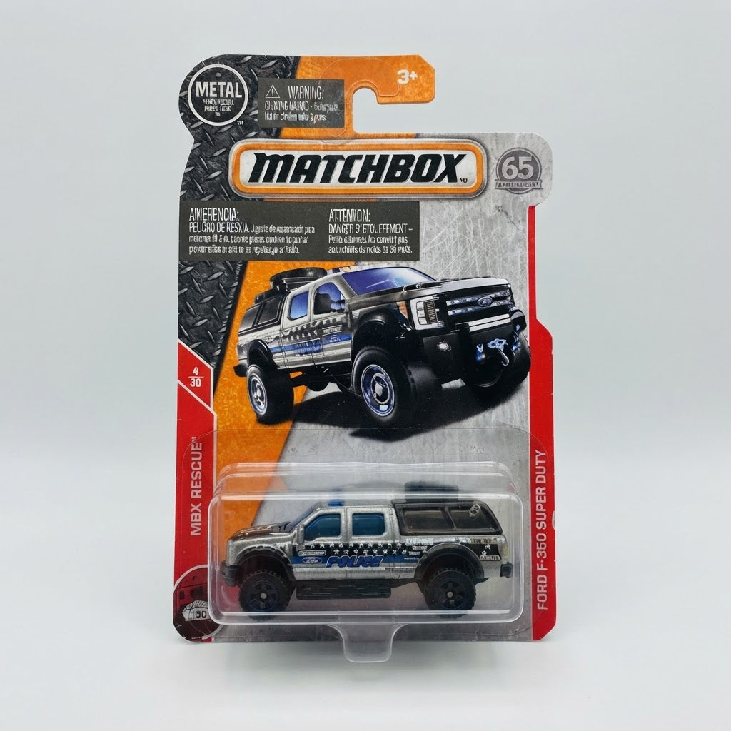 2017 Matchbox Ford F-350 Super Duty MBX Rescue New in Blister Pack – front view