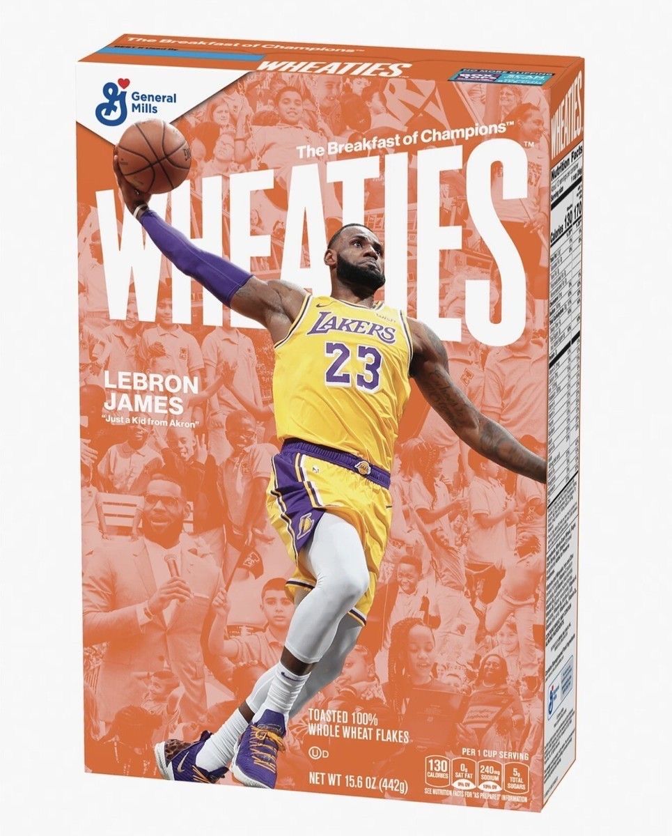 LeBron James Wheaties Cereal Box I PROMISE Lakers Edition – front view
