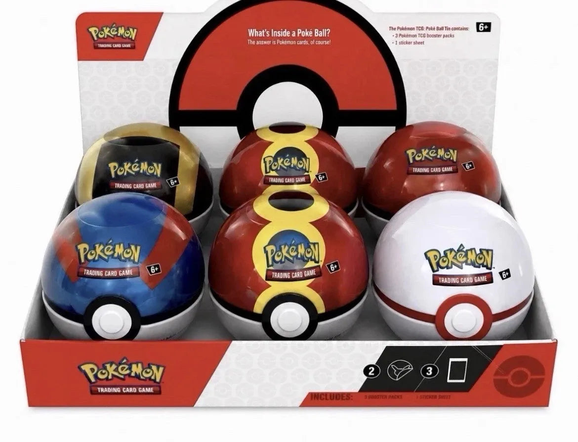 Pokémon TCG Poké Ball Tin Factory Sealed Trading Card Storage – front view