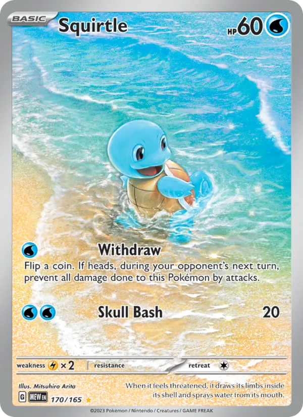 Squirtle #170/165 Scarlet & Violet 151 Illustration Rare Near Mint – photo 3 of 3