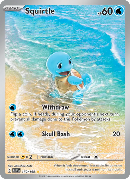 Squirtle #170/165 Scarlet & Violet 151 Illustration Rare Near Mint – photo 3 of 3