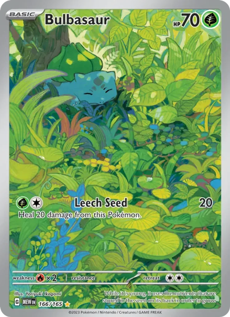 Bulbasaur 166/165 Scarlet & Violet 151 Illustration Rare Near Mint – photo 3 of 3