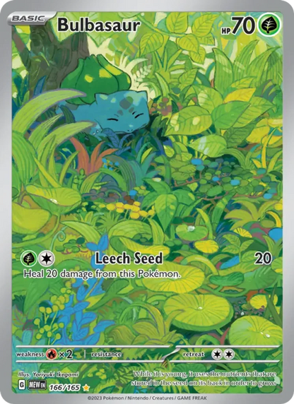 Bulbasaur 166/165 Scarlet & Violet 151 Illustration Rare Near Mint – photo 3 of 3
