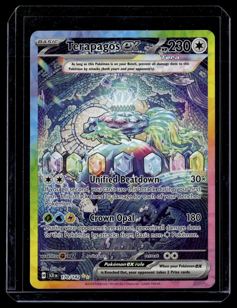 Terapagos ex #170/142 Stellar Crown Special Illustration Rare Near Mint – front view