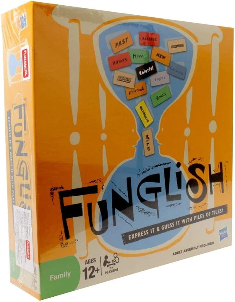 Funglish Party Board Game by Hasbro New Factory Sealed – front view
