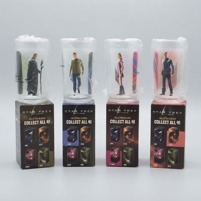 Star Trek 2009 Burger King Collector Glasses Complete 4-Piece Set – front view