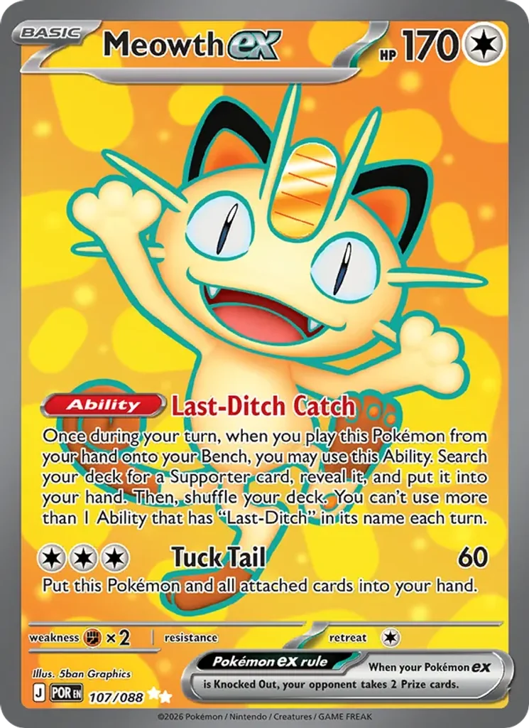 Meowth ex 107/88 Perfect Order Pokémon TCG Near Mint – photo 3 of 3