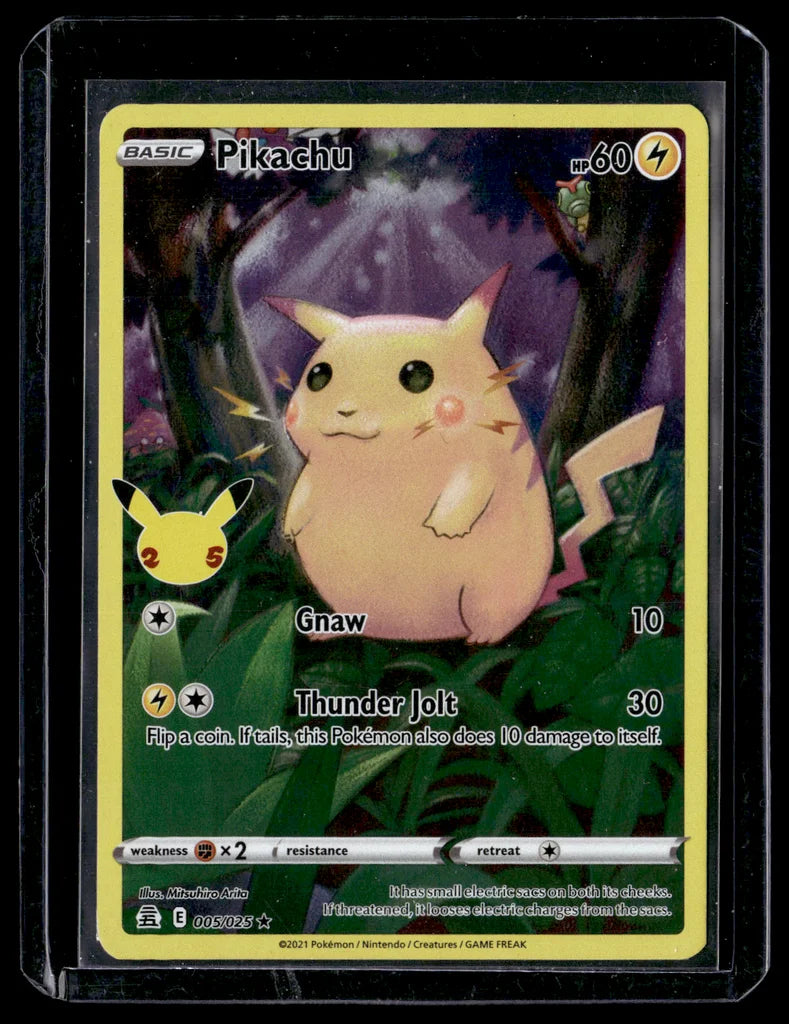 Pikachu 5/25 Celebrations Holo Rare Pokémon TCG Single Near Mint – front view