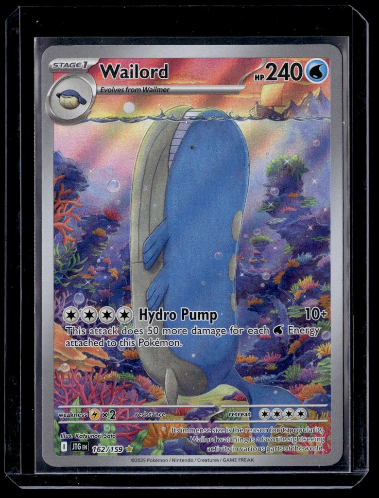 Wailord 162/159 Journey Together Illustration Rare Pokémon Card – front view