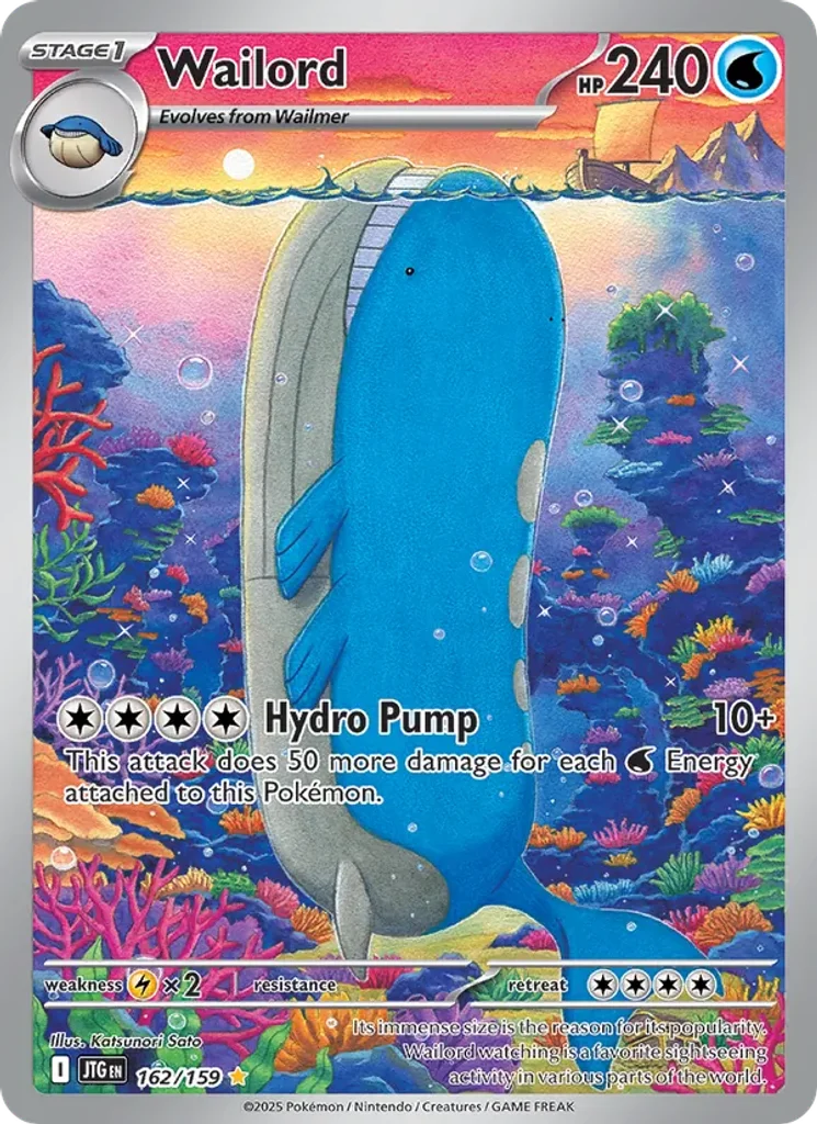 Wailord 162/159 Journey Together Illustration Rare Pokémon Card – photo 3 of 3