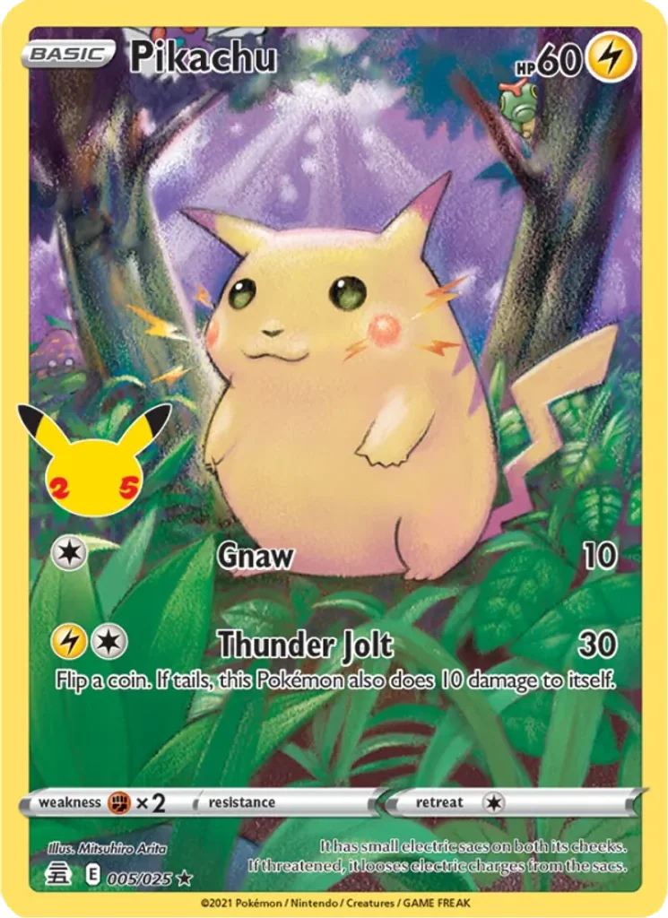 Pikachu 5/25 Celebrations Holo Rare Pokémon TCG Single Near Mint – photo 3 of 3