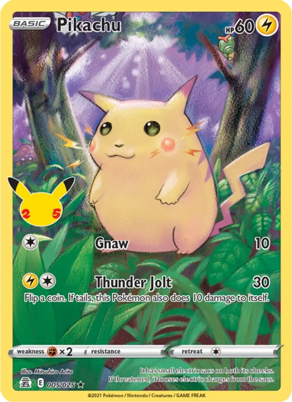 Pikachu 5/25 Celebrations Holo Rare Pokémon TCG Single Near Mint – photo 3 of 3