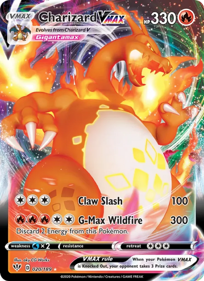 Charizard VMAX 20/189 Darkness Ablaze Pokémon TCG Near Mint – photo 3 of 3