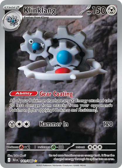 Klinklang 141/86 Black Bolt Illustration Rare Pokémon Card – photo 3 of 3