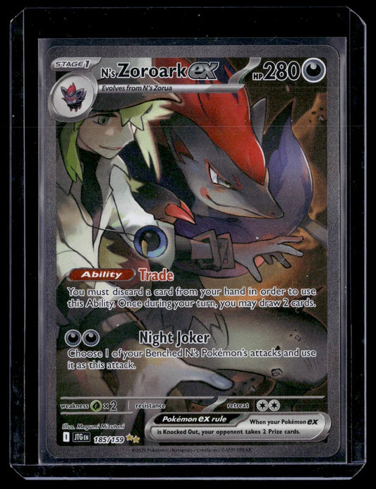 N's Zoroark ex #185/159 Special Illustration Rare Near Mint – front view