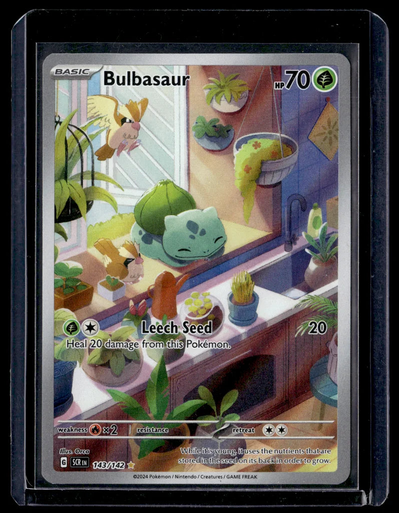 Bulbasaur 143/142 Stellar Crown Illustration Rare Pokémon TCG Near Mint – front view