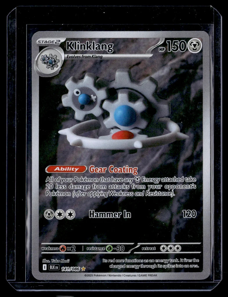Klinklang 141/86 Black Bolt Illustration Rare Pokémon Card – front view