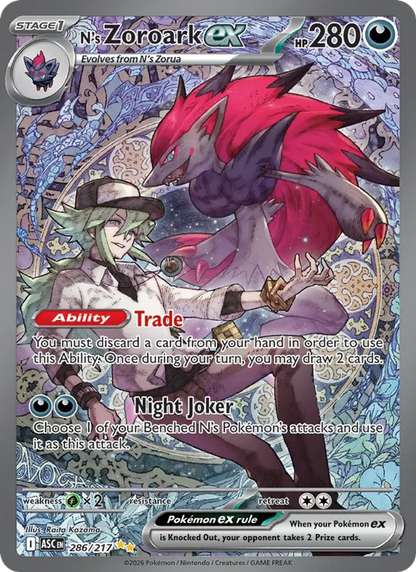 N's Zoroark ex #286/217 Ascended Heroes Pokemon TCG Near Mint – photo 3 of 3